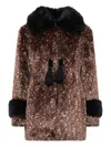 Unreal Fur Planet Earth Tassel Coat In Brown