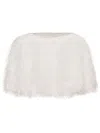 Unreal Fur Pluma Round-neck Cropped Cape In White
