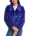 Unreal Fur Polaris Cropped Jacket Electric In Blue