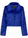 Unreal Fur Polaris Cropped Jacket Electric In Blue