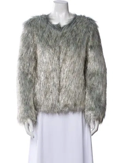 Pre-owned Unreal Fur Printed Faux Fur Coat In Blue