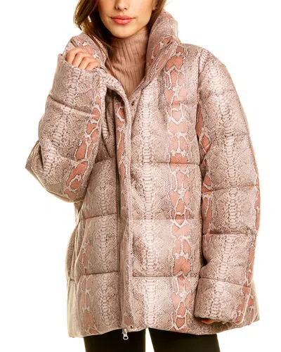 Unreal Fur Puffer Jacket In Pink