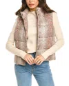 Unreal Fur Python Puffer Vest In Pink