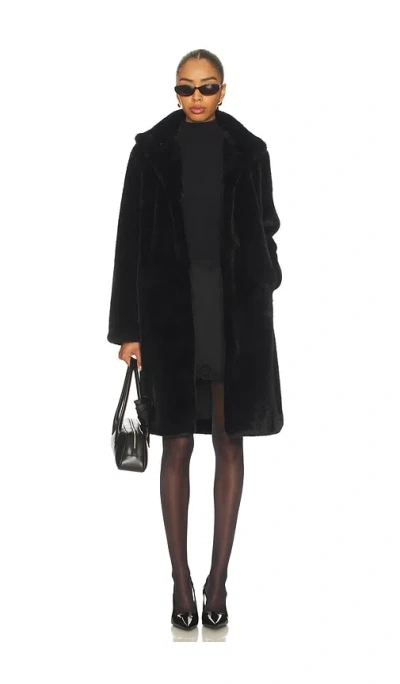 Unreal Fur Raven Coat In Black