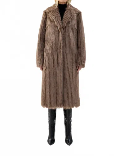 Unreal Fur Retro Coat In Brown