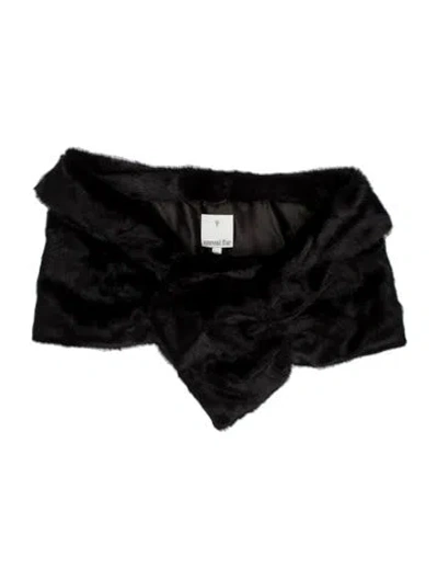 Pre-owned Unreal Fur Scarf W/ Tags In Black