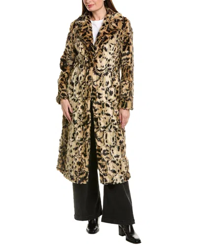 Unreal Fur The Long Song Coat In Brown