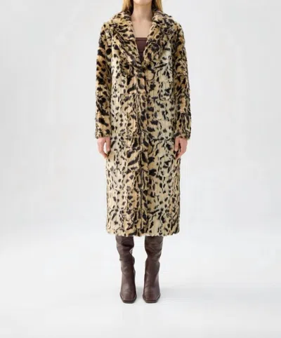 Unreal Fur The Long Song Coat In Leopard In Multi