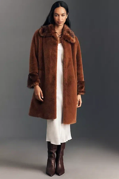 Unreal Fur Timeless Faux-fur Coat Jacket In Brown