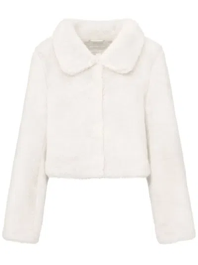 Unreal Fur Triage Cropped Faux-fur Jacket In Weiss