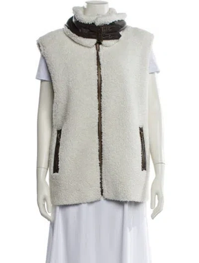 Pre-owned Unreal Fur Vest In White