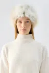 Unreal Fur Natasha Winter Hat In Snow Leopard In Neutral