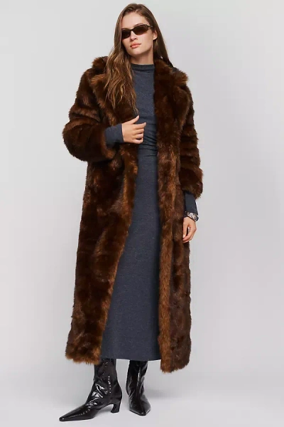 Unreal Fur Wunderlust Faux Fur Coat Jacket In Brown