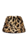 Unreal Fur Yeoman Bucket Hat In Light Leopard