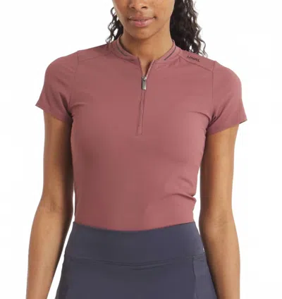 Unrl Amelia Short Sleeve Polo In Rosewood In Pink