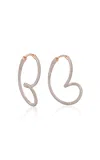 Unsaid 18k Rose Gold Whirlwind Pavé Earrings In Pink