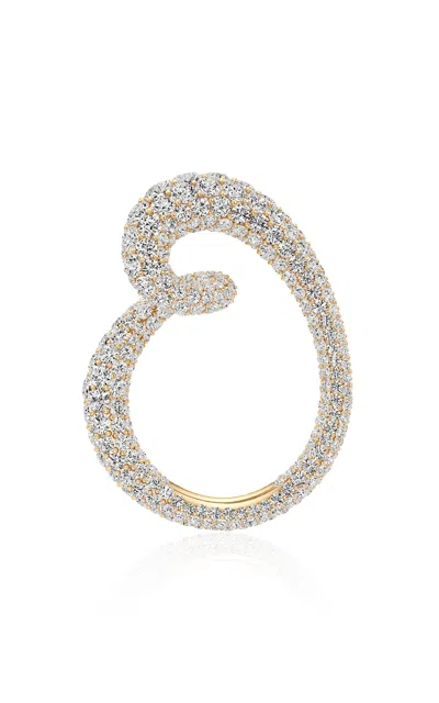 Unsaid 18k Yellow Gold Whirlwind Full Pavé Ring In Yellow