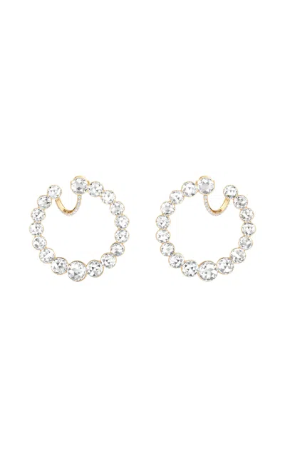 Unsaid Bubble Essence Radiant 18k Yellow Gold Diamond Hoop Earrings