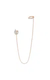 Unsaid Flame Ember 18k Yellow Gold Diamond Single Earring