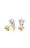 Unsaid Large Phoenix 18k Yellow Gold Diamond Earrings In Metallic
