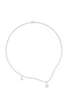 Unsaid Tear 18k White Gold Diamond Curve Necklace In Metallic