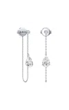 Unsaid Tear Chain 18k White Gold Diamond Earrings
