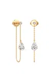 Unsaid Tear Chain 18k Yellow Gold Diamond Earrings