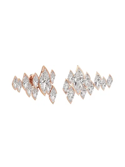 Unsaid Women's Flame 18k Rose Gold & 4.73 Tcw Lab-grown Diamond Stud Earrings