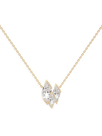 Unsaid Women's Flame 18k Yellow Gold & 1.08 Tcw Lab-grown Diamond Pendant Necklace
