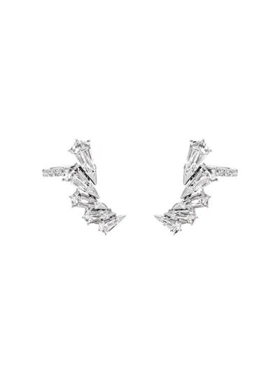 Unsaid Women's Phoenix 18k White Gold & 4.15 Tcw Lab-grown Diamond Wing Stud Earrings