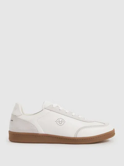 Unseen Footwear Leather Suede Trainers In White