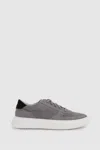 Unseen Footwear Suede Marais Trainers In Grey/black