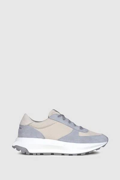 Unseen Footwear Suede Mesh Trinity Trainers In Grey/white