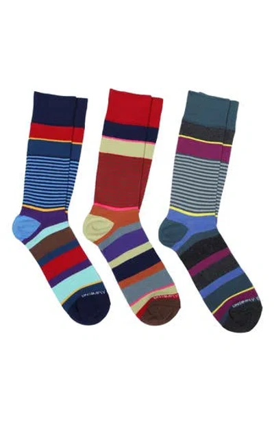 Unsimply Stitched 3-pack Assorted Crew Socks In Red Multi