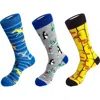 Unsimply Stitched 3-pack Assorted Graphic Crew Socks In Grey Multi