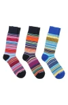 Unsimply Stitched Pack Of 3 Socks In Blue Multi
