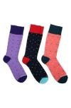 Unsimply Stitched Set Of 3 Crew Sock In Blue Multi