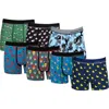Unsimply Stitched Boxer Trunk 7 Pack In Blue Multi
