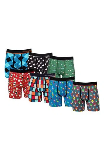 Unsimply Stitched 7-pack Assorted Stretch Cotton Boxer Briefs In Multi