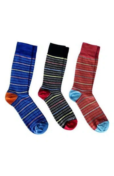 Unsimply Stitched Assorted 3-pack Crew Socks In Red