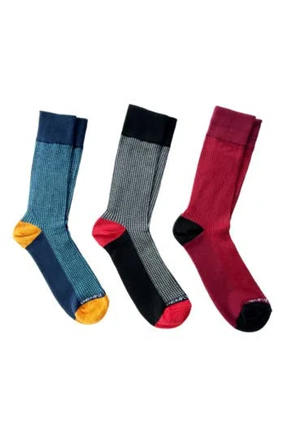 Unsimply Stitched Assorted 3-pack Crew Socks In Black