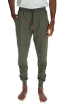 Unsimply Stitched Contrasted Waistband Cuffed Jogger In Heather Green