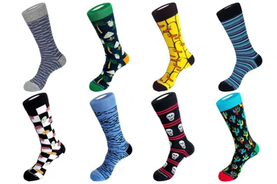 Unsimply Stitched Crew Sock 8 Pack In Multi