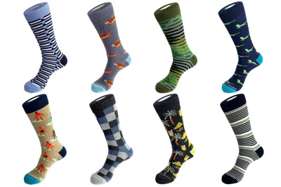 Unsimply Stitched Crew Sock 8 Pack In Multi
