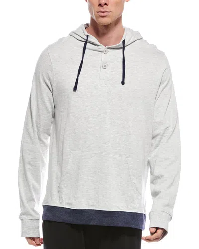 Unsimply Stitched Henley Hoodie In White