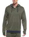Unsimply Stitched Henley Hoodie With Contrasted Cuff