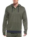 Unsimply Stitched Henley Hoodie With Contrasted Cuff