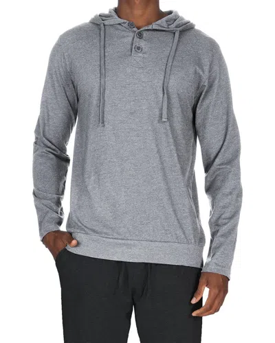 Unsimply Stitched Lightweight 3 Button Hoodie In Grey