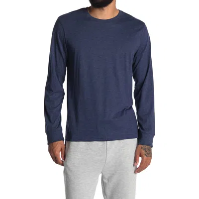 Unsimply Stitched Long Sleeve Crewneck T-shirt In Blue
