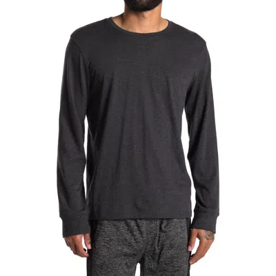 Unsimply Stitched Long Sleeve Crewneck T-shirt In Gray